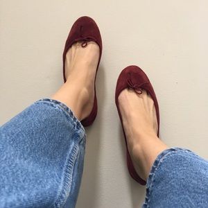 Repetto maroon suede ballet flats